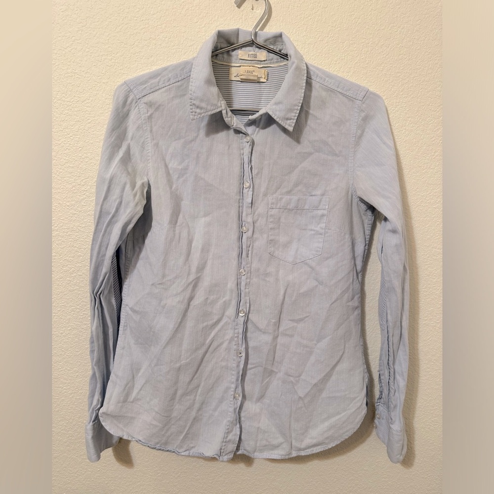 🩵PRE-LOVED🩵 H&M Label Of Graded Goods Cotton Light Blue Button Up Fitted Shirt